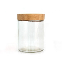 Wholesale Hot sale 22oz 660ml airtight Straight glass food storage jars with bamboo lid